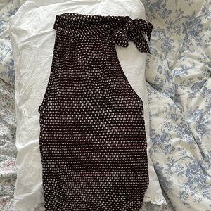 Jacob Black Sheer Dotted Tunic with Twist-Back